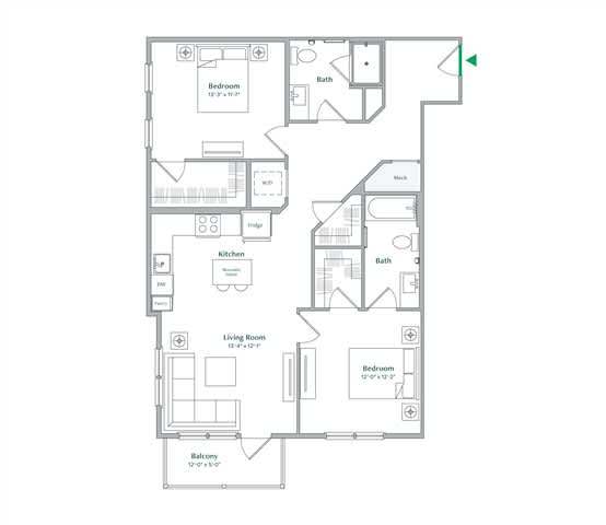 B9 Floor Plan at The Ace, Richmond, VA