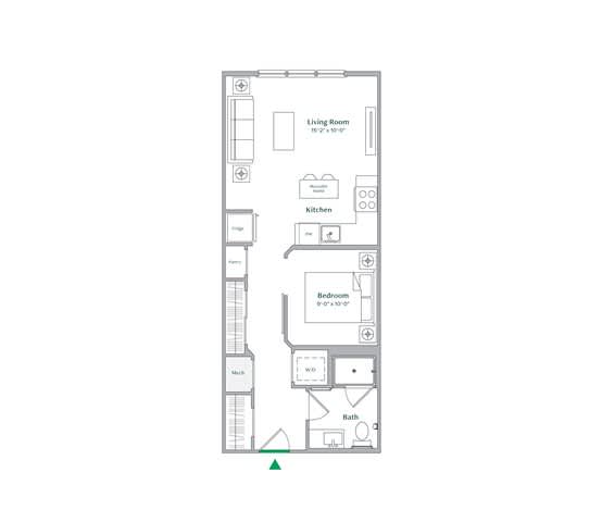 J1 Floor Plan at The Ace, Richmond, VA 23230