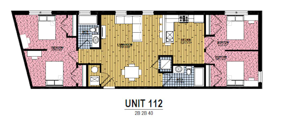 A floor plan of a unit with dimensions 28 by 24 feet.