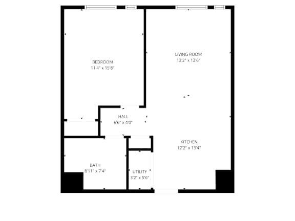 A black and white image of a floor plan for a house.