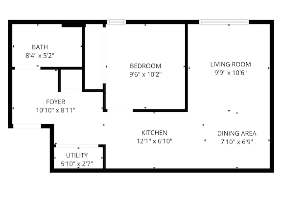 A black and white image of a floor plan for a house.