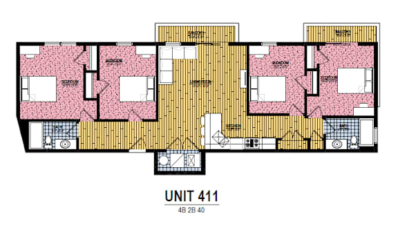 A floor plan of a unit with dimensions 48 28 40.