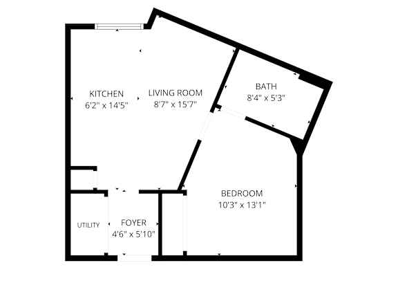 A black and white image of a floor plan for a home.