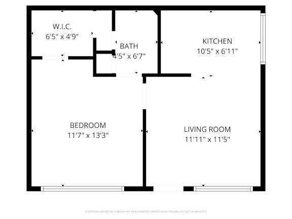 Floor Plan  A black and white floor plan of a house with labeled rooms.
