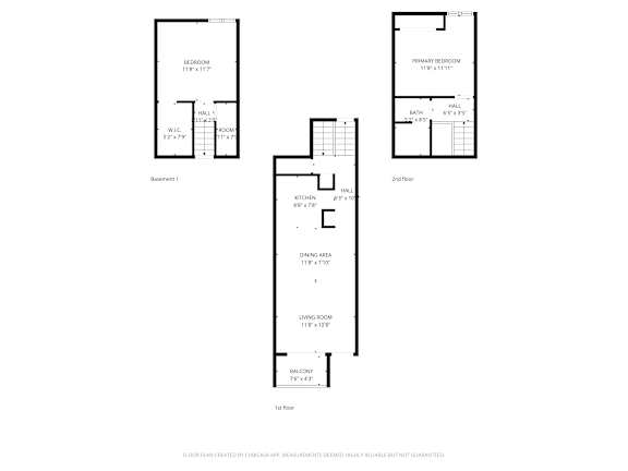 Floor Plan  A floor plan for a home with three bedrooms and a den.