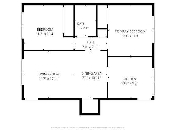 A black and white image of a floor plan for a house.
