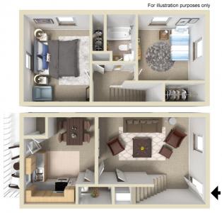 2 BR TH wd conn/no back door-Upgraded