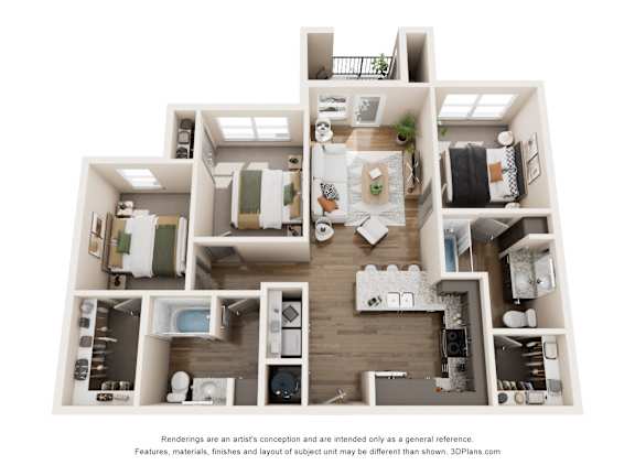 C1 Floor Plan at Tapestry Orem Apartments, Houston