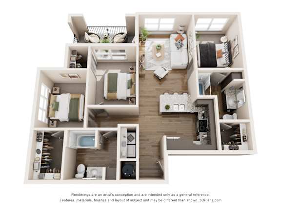 C2 Floor Plan at Tapestry Orem Apartments, Texas