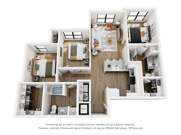 C1 Floor Plan at Tapestry Woodland Hills, Humble, Texas