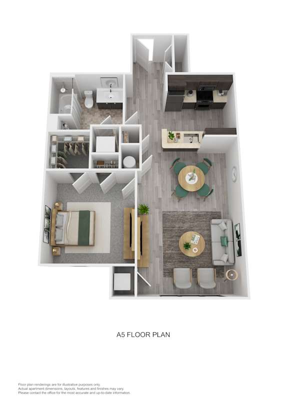 A5 Floor Plan shows a layout of a room with furniture and appliances.