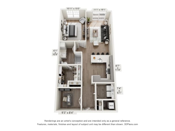 Floor Plan  a stylized floor plan of a 2100 sqft apartment