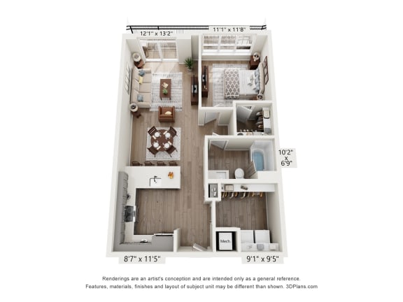 Floor Plan  beige 2 bedroom floor plan at the residences at dockside