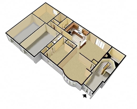 Maple Wood 3D floorplan