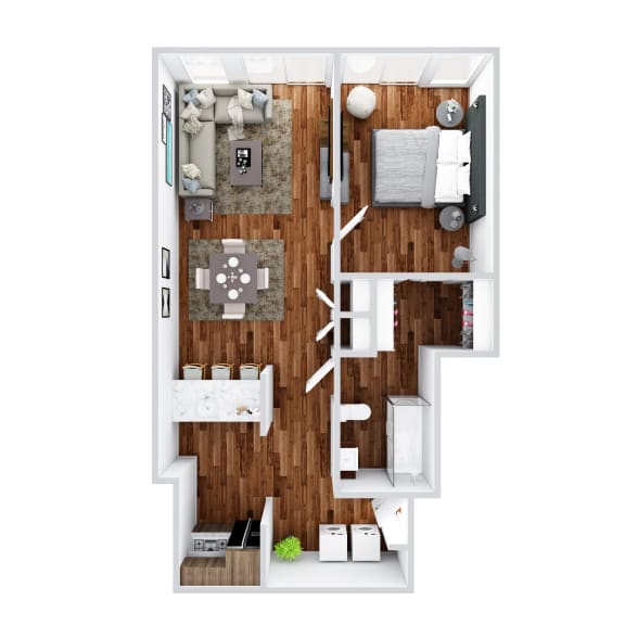 bedroom floor plan an in 3d