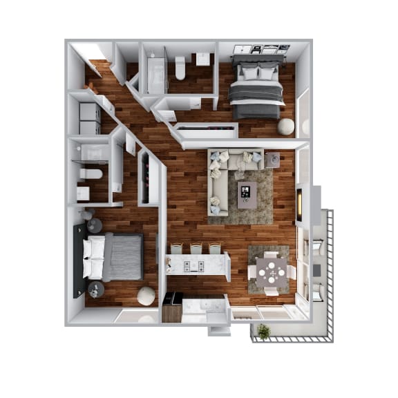 bedroom floor plan an in 3d