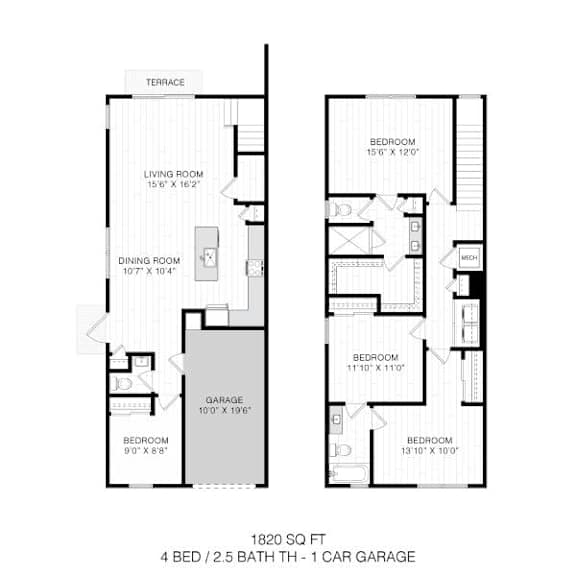 2D 4 BDR TOWNHOME