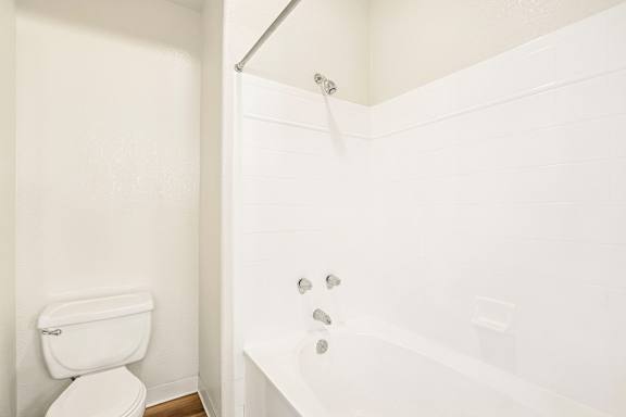 Apartment bathroom — representative home at The Palms.