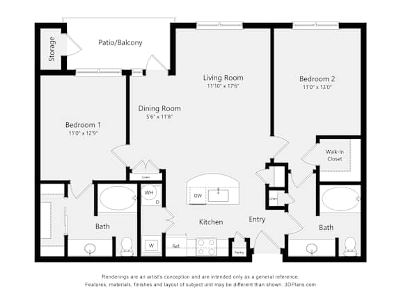 A black and white floor plan of a house with labeled rooms.