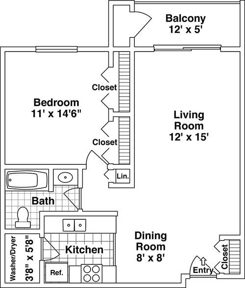 floor plan at Central Park East in Arlington Heights, IL