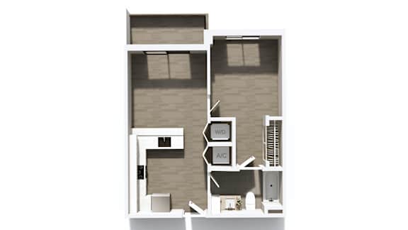 A diagram of a house with the words W/D and A/C written on it.