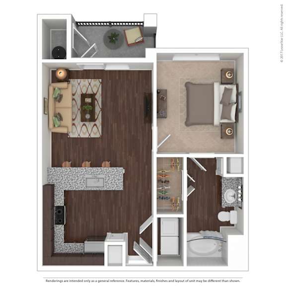 A floor plan of a house with a living room, kitchen, and bathroom.