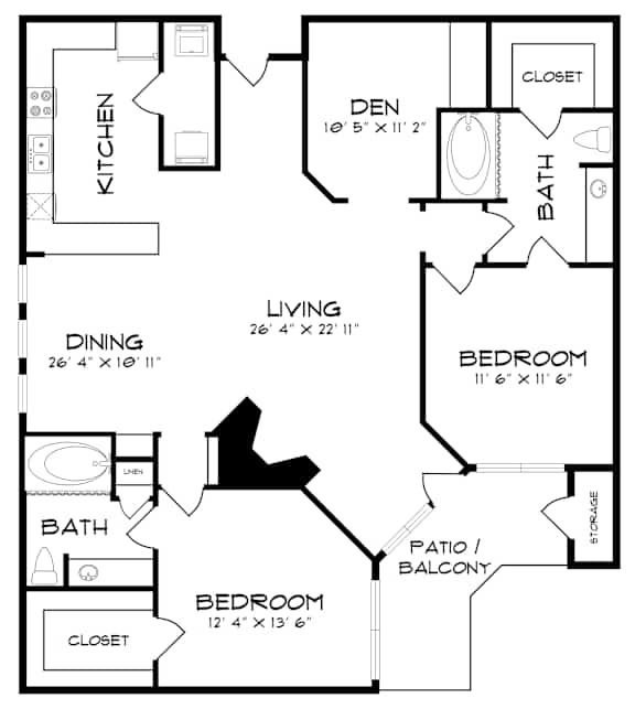 A black and white image of a floor plan for a house.