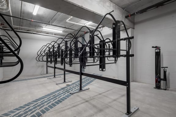 a workout room with workout equipment in a building