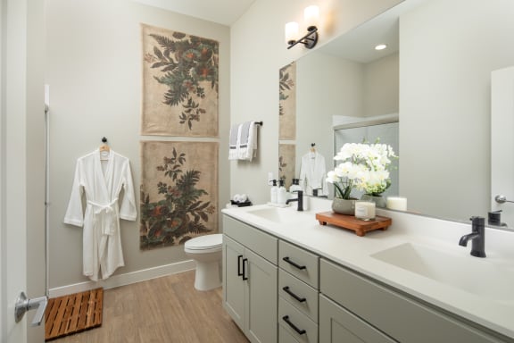 a bathroom with a sink and a toilet and a shower