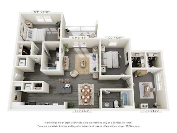 3 bedroom floor plan layout