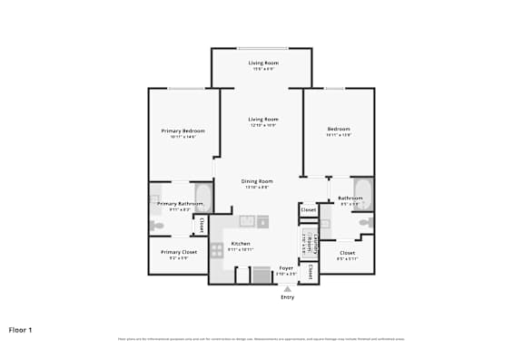 A floor plan of a house with a living room, dining room, kitchen, and several bedrooms.