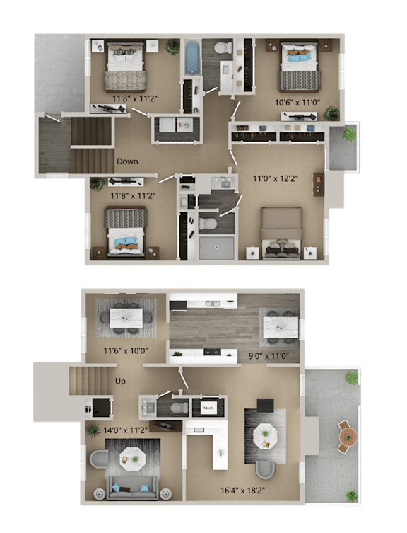 A floor plan of a two-story house with dimensions and room labels.