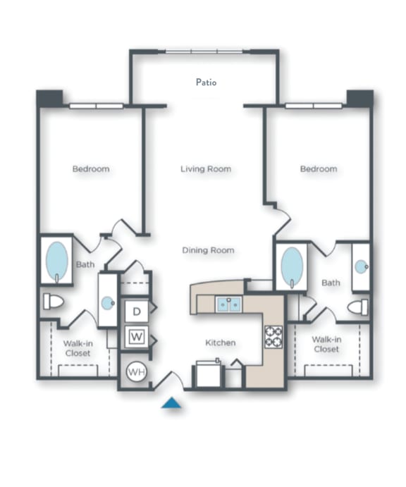 2 bed 2 bath with patio
