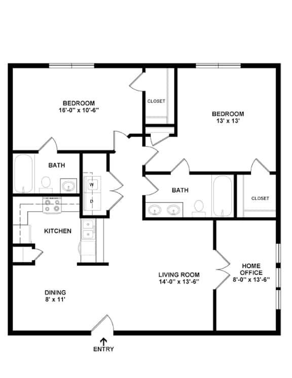 A black and white image of a floor plan for a house.