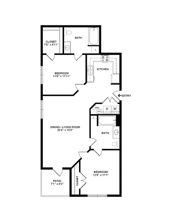 A black and white image of a floor plan for a house.
