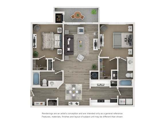 A floor plan of a house with a kitchen, living room, and bedrooms.