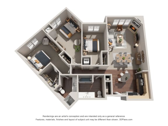 Floor Plan  a bedroom floor plan is shown in this rendering