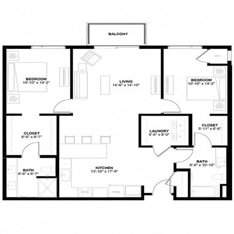 a floor plan of a home with a small footprint