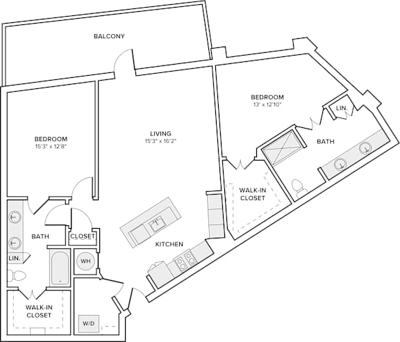 A black and white image of a house floor plan.