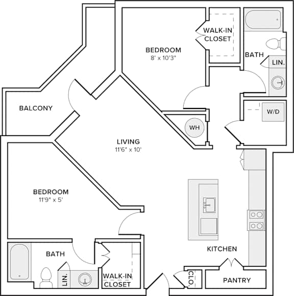 A black and white image of a house floor plan.
