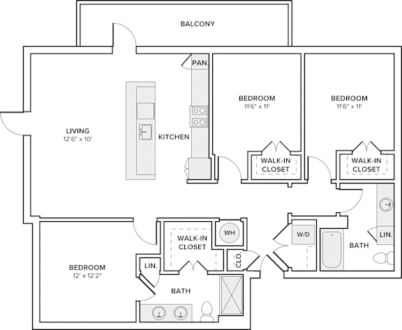 A black and white image of a house floor plan.