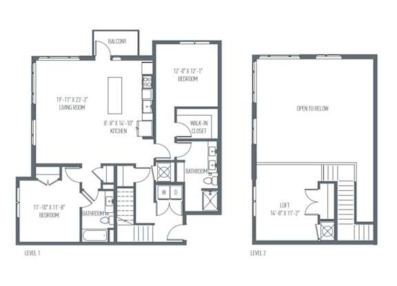 A black and white image of a two level house plan.