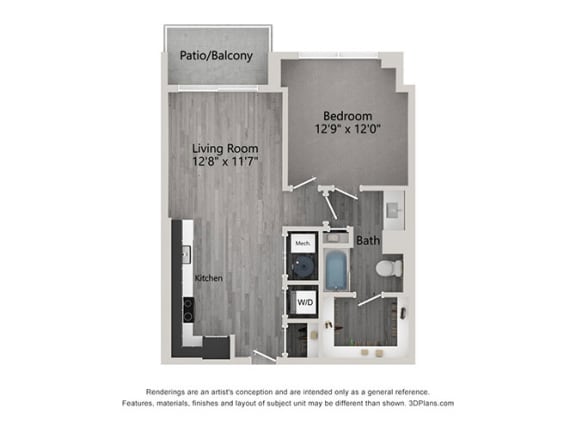 a floor plan of a bedroom apartment