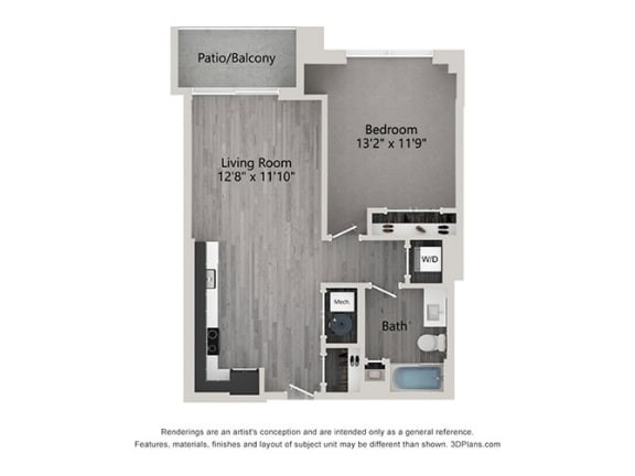 a floor plan of a bedroom apartment