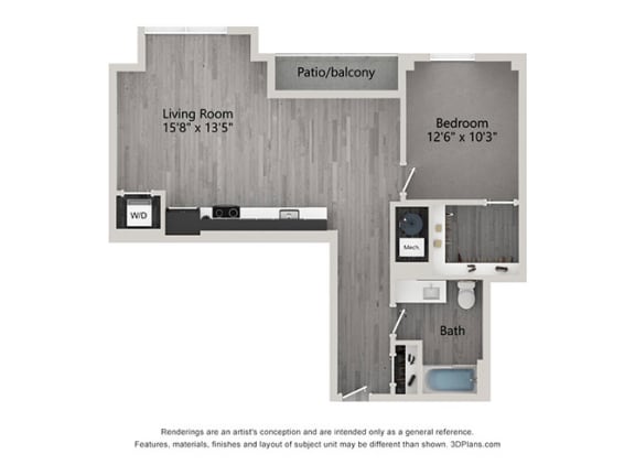 bedroom floor plan | brookhaven apartments atlanta ga | the mille brook