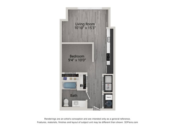 a bedroom with a bed and a dresser in a room