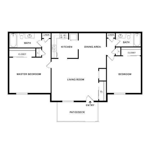 a floor plan of a house with bedrooms and a living room