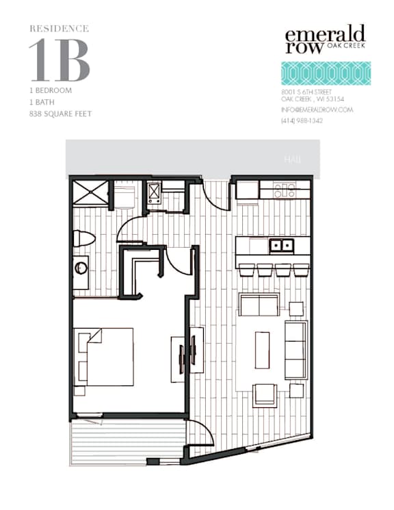 a typical floor plan of a bedroom apartment