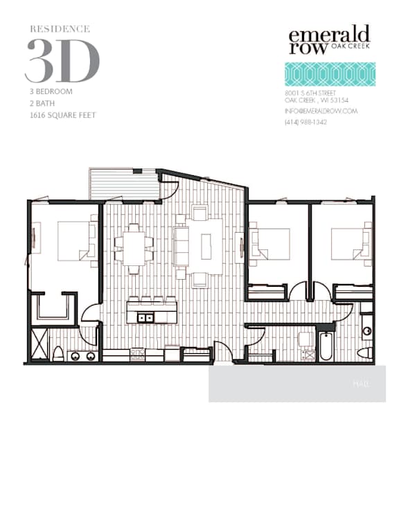 a 3d floor plan of a modern apartment