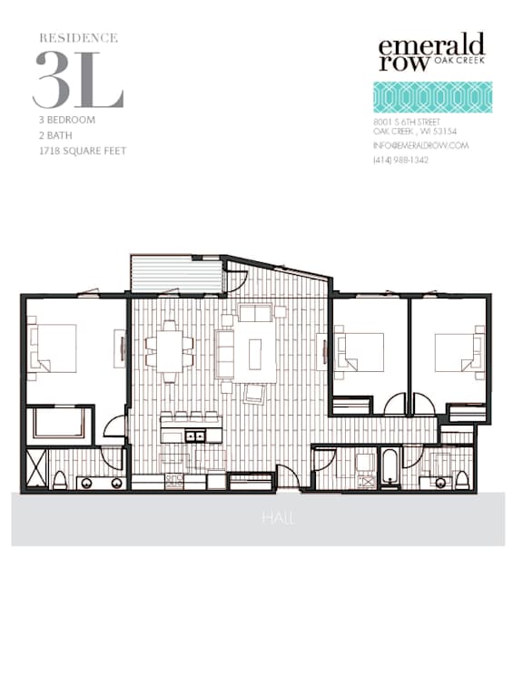 a 3d floor plan of a modern apartment